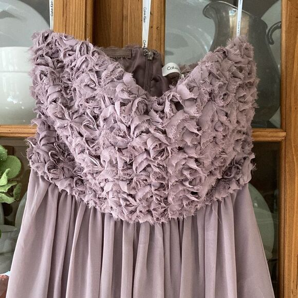 Calvin Klein Strapless Sweetheart Neckline Lined Mauve Dress Size 2 New - Picture 2 of 10